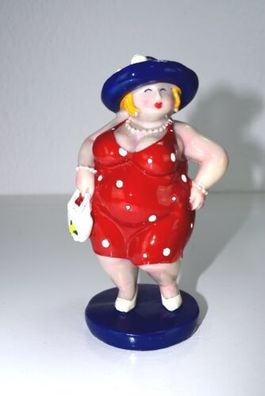Inware Dicke Dame Stehend 16 cm Dicke Frauen Rubensmodelle Dekofigur Rot-Blau