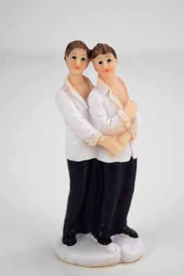 Hochzeitspaar Brautpaar 9 cm Hochzeitsfigur Tortenfigur Tortendeko Mann + Mann : D