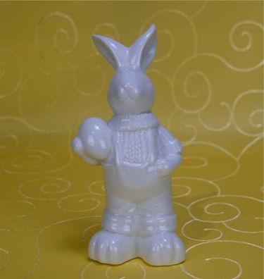 Ostern Porzellan Hase stehend 8x5,2x16,3cm, weiß glasiert Osterhase
