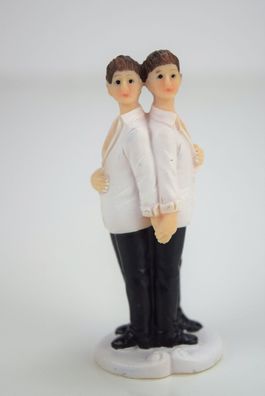 Hochzeitspaar Brautpaar 9 cm Hochzeitsfigur Tortenfigur Tortendeko Mann + Mann : E