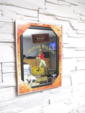 Johnnie Walker Whisky Spiegel Mirror Wandspiegel , Bar, Partykeller, Kneipe,30cm