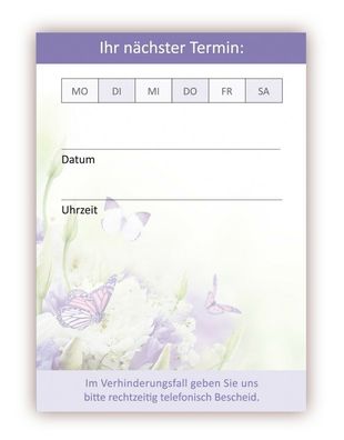 12 x Premium Wellness Terminblöcke je 50 Terminzettel Blumen Schmetterlinge