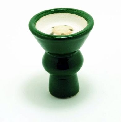 Aladin - Tabakkopf Ton (aussen glasiert) mit Erhebung - grün