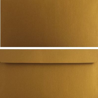 25X Stardream Briefumschläge Altgold Metallic DIN lang ohne Fenster haftklebend