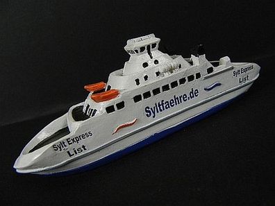 Schiff Modell Passagier Fähre Sylt,12 cm Polyresin, Fährschiff, Syltexpress