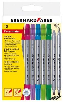 Eberhard Faber Doppelfasermaler 10 Stifte in 10 Farben sortiert 550010