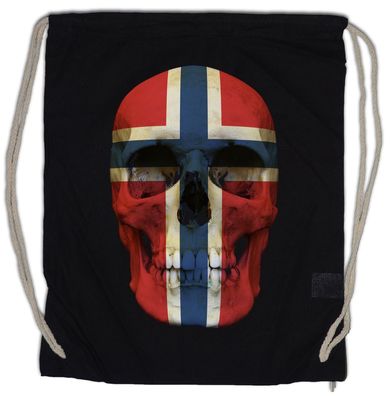 Classic Norway Skull Flag Turnbeutel Flagge Totenkopf Schädel Fahne Norwegen