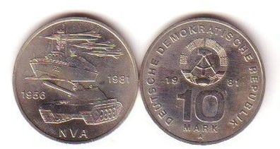 DDR Gedenk Münze 10 Mark 25 Jahre NVA Nationale Volksarmee 1981