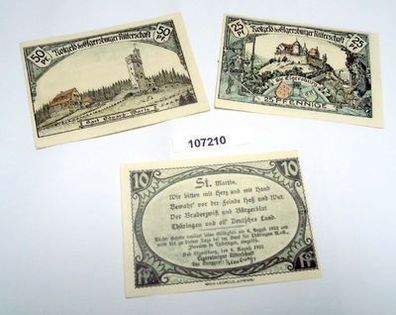 3 Banknoten Notgeld der Elgersburger Ritterschaft 1921