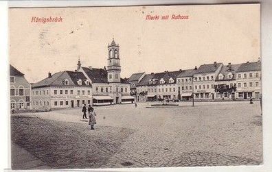 59812 Ak Königsbrück Markt mit Rathaus 1918
