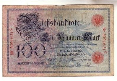 seltene 100 Mark Reichsbanknote 1. Juli 1898 Rosenberg Katalognummer 17