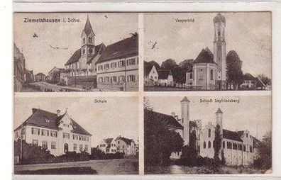 15519 Mehrbild Ak Ziemetshausen in Schwaben Schule usw. 1921