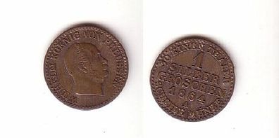1 Silber Groschen Münze Preussen 1864 A s/ ss
