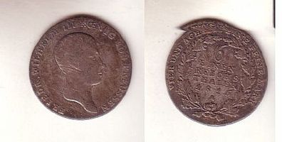 1/6 Taler Silber Münze Preussen 1816 A f. ss