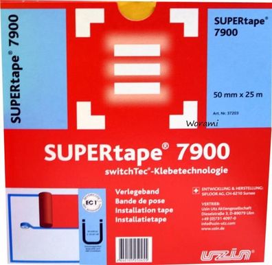 1 Rolle SwitchTec SuperTape 7900, 25m. * 50mm Klebeband für Teppichboden Uzin