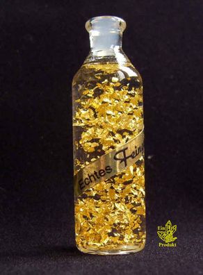 Goldfläschchen mit 24 karat Gold F15 (2,0x6,5 cm) Goldflocken, Reichtumsecke