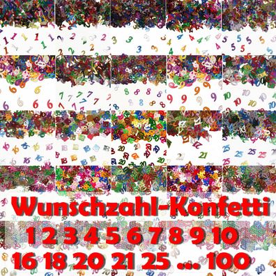 Zahlen Konfetti für Geburtstag Kindergeburtstag - Zahlenkonfetti Tischdeko Deko