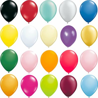 10-100 Luftballons Metallic / Standard / Ballon Deko Ø30cm Luftballon + Helium