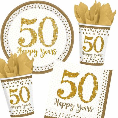 50 HAPPY YEARS - Deko Goldene Hochzeit 50. Jubiläum Party Geburtstag Gold Feier