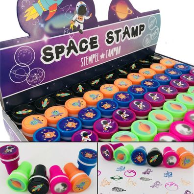 12 Weltraum Stempel - Space Rakete Weltall Stempelset Kindergeburtstag Mitgebsel