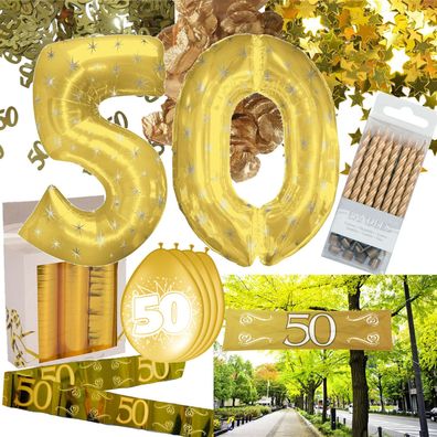 50 JAHRE GOLD - Dekoration Goldene Hochzeit Jubiläum 50. Geburtstag Party Deko