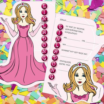 Einladungskarten Prinzessin - Einladungen Kindergeburtstag Mädchen Kinder Party