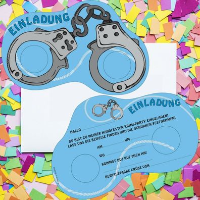 Einladungskarten Krimidiner - Polizei Kindergeburtstag Kinder Party Einladungen