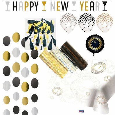 Silvester 2020 - Partygeschirr + Deko zu Happy New Year Neujahr Party Dekoration