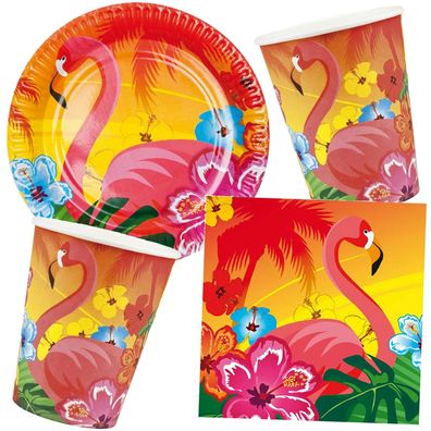 Flamingo + HAWAII - Geschirr Deko Sommerparty Gartenparty Grillparty Party Feier