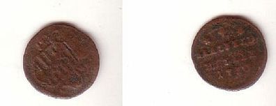 1 Heller Kupfer Münze Sachsen Saalfeld 1750 s
