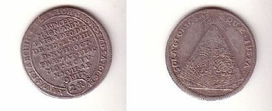 2 Groschen Silber Münze Sachsen Auf den Tod von Johann Georg III 1694 f. ss