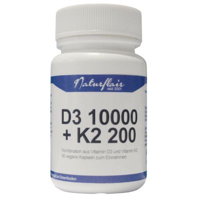 Naturflair Vitamin D3 10000 + K2 200 - 90 Kapseln