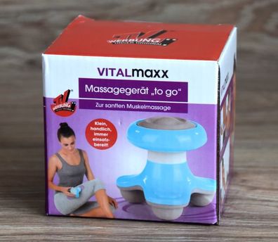 Mini Massagegerät to go von VITALmaxx blau Vibrationsmassage Massager NEU