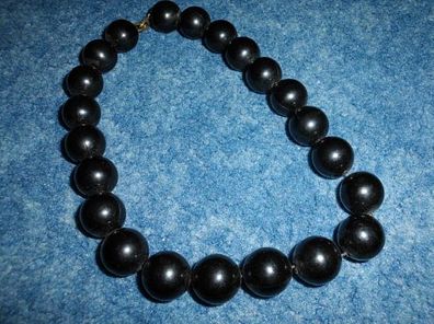 Kette / schwarze Perlenkette mit Verschluß-37cm