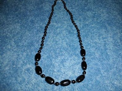 Kette / schwarze Perlenkette mit Verschluß-55cm