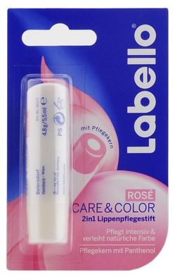 Labello Care & Color ROSE 2in1 Lippenpflegestift 4,8 g / 5,5 ml