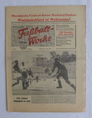 Zeitung Fußball Woche Fu Wo 6.07.1954 Geburtstag Geburt Jubiläum Fest Hochzeit