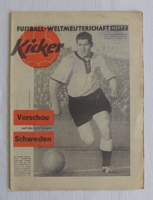 Zeitung Fußball Kicker 23.06.1958 Geburtstag Geburt Jubiläum Fest Hochzeit