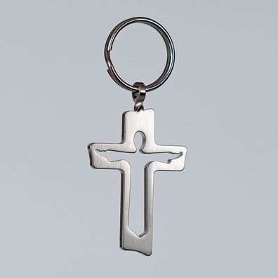 Edler Schlüsselanhänger Auferstehung Auferstehungskreuz Metallkreuz Edelstahl Jesus