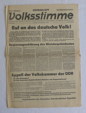 DDR Zeitung Volksstimme Chemnitz 15.9.1951 Geburt Geburtstag Jubiläum Fest Hochzeit