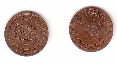 1 Pfennig Kupfer Münze Sachsen 1866 B Stgl.