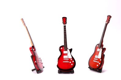 Miniatur E-Gitarre Les Paul rot Standart LDT mini Deko Gitarre aus Holz 24cm