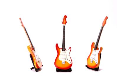Miniatur E-Gitarre gelb akustik mini Deko Gitarre aus Holz 24cm