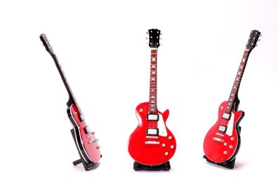 Miniatur E-Gitarre Les Paul XL rot Standart LDT mini Deko Gitarre aus Holz 26cm