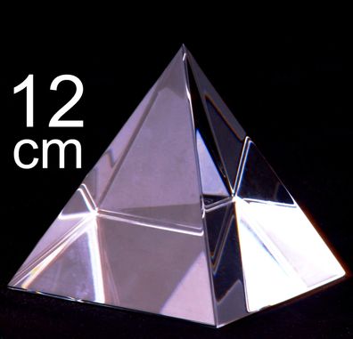 110- klare Pyramide 12 cm aus Kristallglas Feng Shui Glas Lichtbrecher Deko
