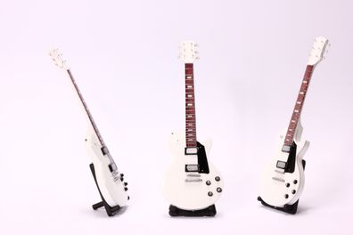 Miniatur E-Gitarre Les Paul XL weiß Standart LDT Standart Mini Deko Gitarre aus ...