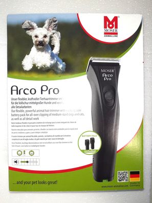 MOSER Tierhaartrimmer Arco Pro mit Wechselakku für Hund und Katze