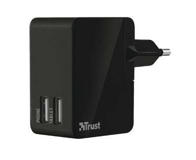 Trust 12W International Reise Ladegerät für Smartphone und Tablet (2x USB Anschlüsse)