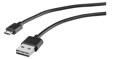 Trust Flaches Reversible Mikro-USB-Kabel (1 m, USB-Stecker) schwarz