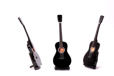 Miniatur klassische Gitarre schwarz akustik mini Deko Gitarre aus Holz 24cm